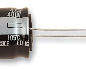 Cap Aluminum 100uF 200V 20% (18 X 20mm) Radial 7.5mm 1280mA 10000h 105°C Bulk, EEUED2D101S, Panasonic