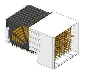 Conn AirMax VS2 RCP 120 POS 2mm Press Fit RA Thru-Hole, 10123421-101LF, Amphenol