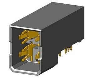 Conn AirMax VS HDR 4Power POS Press Fit RA Thru-Hole Tube, 10073379-001LF, Amphenol