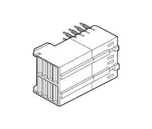 Conn Hard Metric RCP 8Power POS 2mm Press Fit RA Thru-Hole Tube, 88949-102, Amphenol