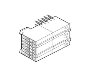 Conn Hard Metric RCP 60 POS 2mm Press Fit RA Thru-Hole Tube, 89093-102LF, Amphenol