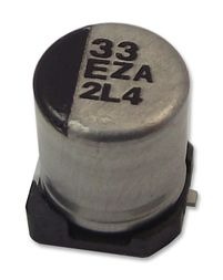 Cap Aluminum 10uF 50V 20% (5 X 5.8mm) Aluminum Cylindrical Can 0.12 Ohm 500mA 4000 hr 125°C T/R, EEHZC1H100R, Panasonic