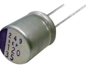 Cap Aluminum 150uF 16V 20% (10 X 8mm) Radial Aluminum Cylindrical Can 5mm 0.03 Ohm 955mA 1000hr 125°C Bulk, 16SEQP150M, Panasonic
